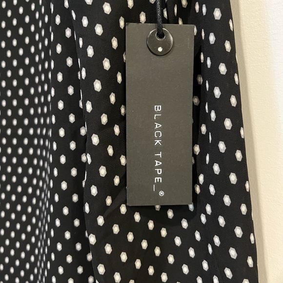 NWT black and white polka dot lined blouse - Picture 3 of 3